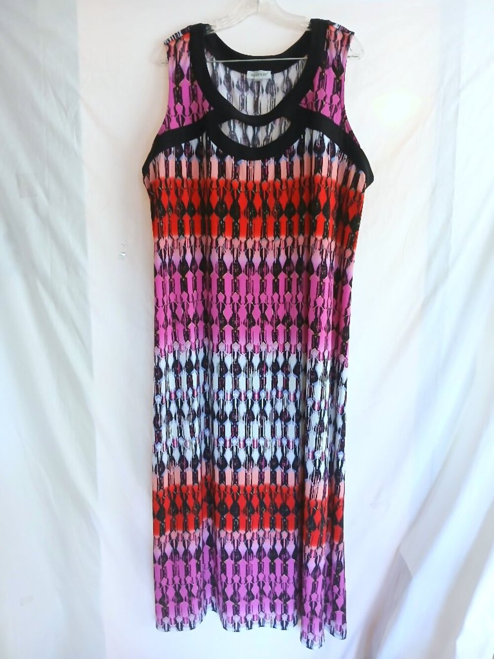 Avenue Sleeveless Geometric Maxi Dress Plus 26/28 Boho Resort Festival Flowy